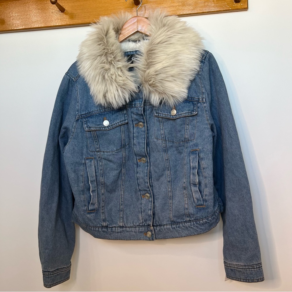 NWT George Jean Jacket with Faux Fur Collar size 1X